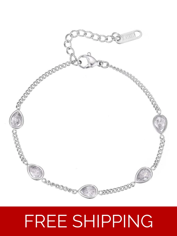Titanium Steel Cubic Zirconia Adjustable Bracelet
